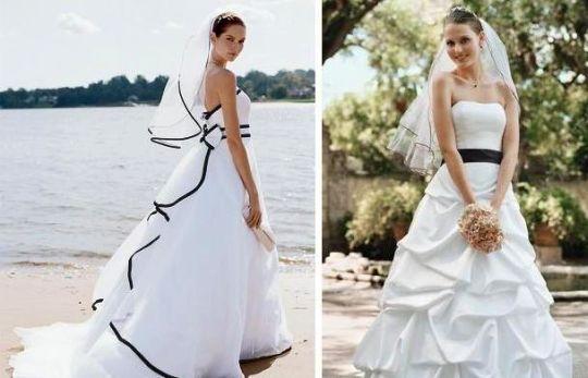 vestido de noiva preto com branco